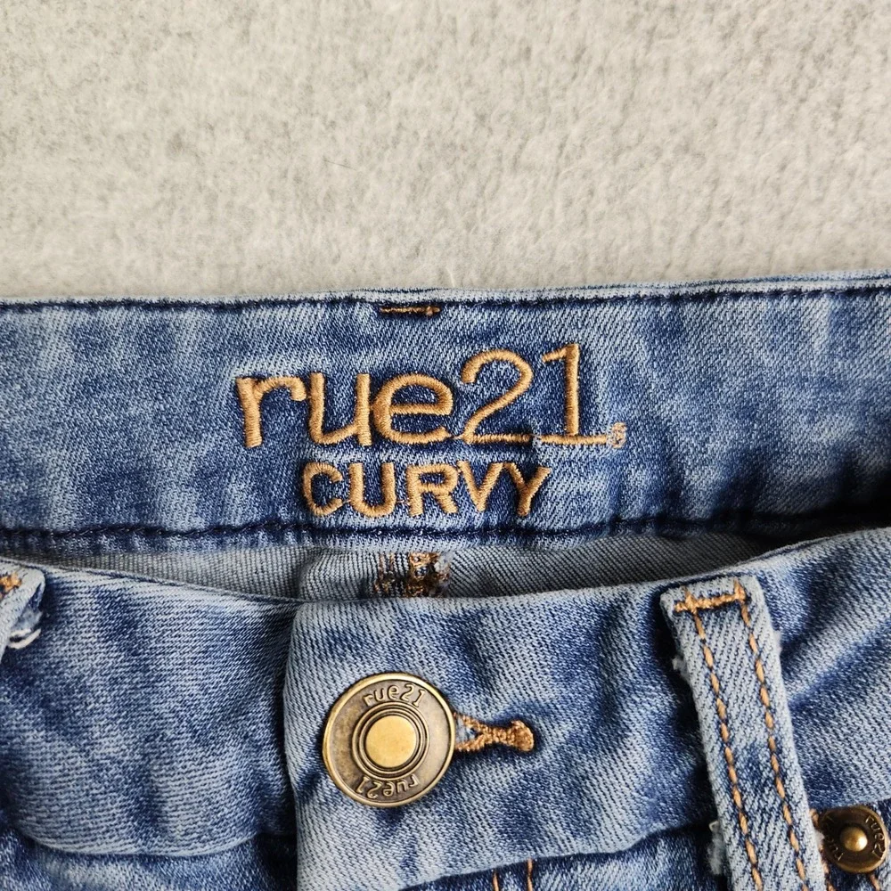 rue21 Ankle‎ Jegging Jeans Womens 6 Blue Denim Curvy Fit Distressed Streetwear